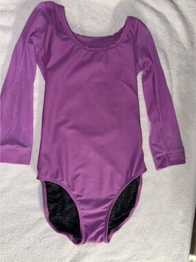 Five Dancewear Girls Purple Long-Sleeve Dance Leotard Size Youth XL